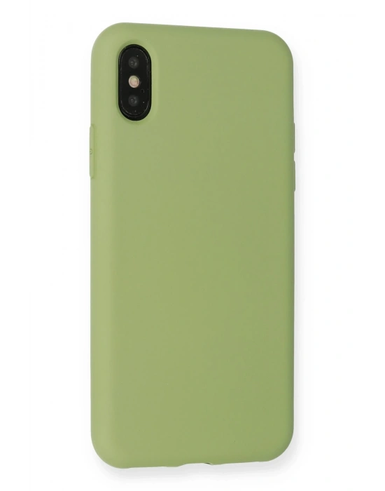 Newface iPhone XS Max Kılıf Nano içi Kadife Silikon - Yeşil