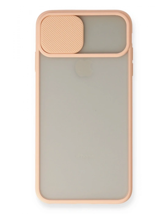 Newface iPhone XS Max Kılıf Palm Buzlu Kamera Sürgülü Silikon - Pembe