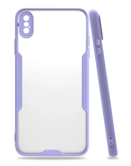 Newface iPhone XS Max Kılıf Platin Silikon - Lila