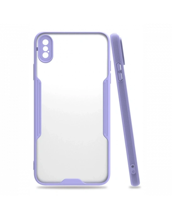 Newface iPhone XS Max Kılıf Platin Silikon - Lila