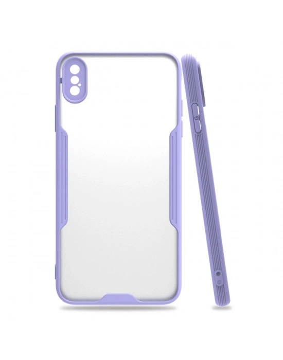 Newface iPhone XS Max Kılıf Platin Silikon - Lila