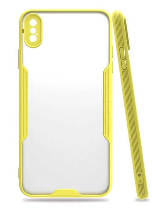 Newface iPhone XS Max Kılıf Platin Silikon - Sarı