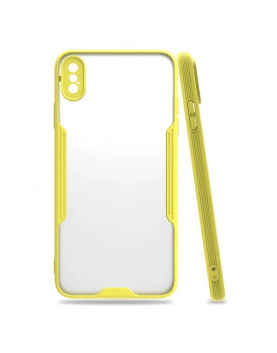 Newface iPhone XS Max Kılıf Platin Silikon - Sarı