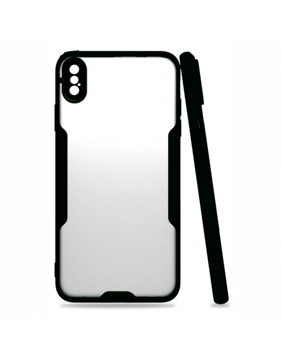 Newface iPhone XS Max Kılıf Platin Silikon - Siyah