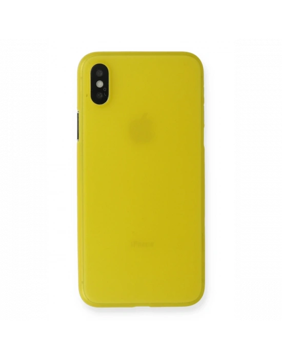 Newface iPhone XS Max Kılıf PP Ultra İnce Kapak - Sarı