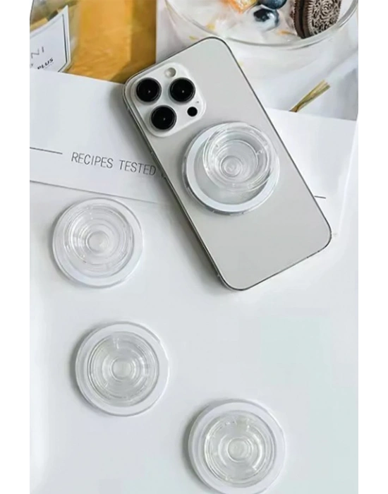 Newface Kickstand Taşlı Magsafe Stand - Mor