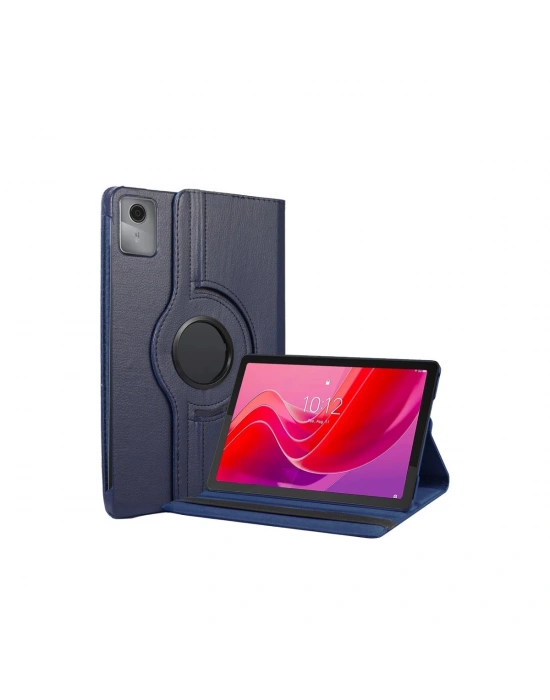 Newface Lenovo Tab M11 TB330FU 360 Tablet Deri Kılıf - Lacivert