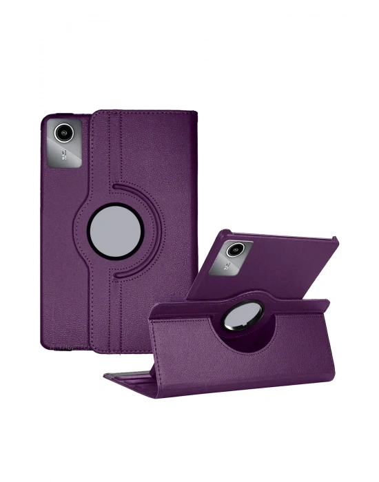 Newface Lenovo Tab M11 TB330FU 360 Tablet Deri Kılıf - Mürdüm