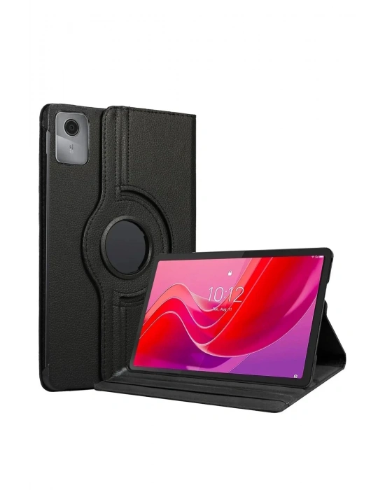 Newface Lenovo Tab M11 TB330FU 360 Tablet Deri Kılıf - Siyah
