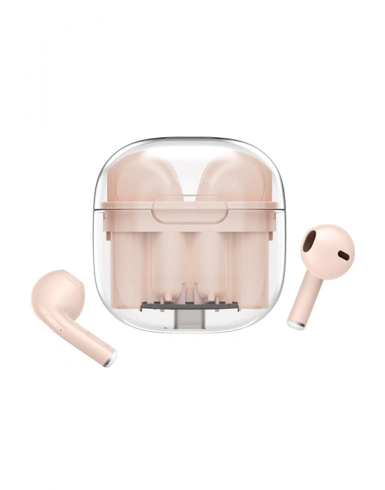 Newface LS-09 Bluetooth 5.3 TWS Kablosuz Airpods Kulaklık - Pembe