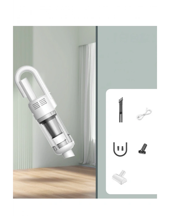 Newface LT-124 Kablosuz Çok Fonksiyonlu Araç Süpürge - Beyaz