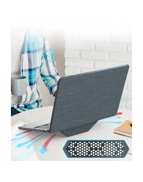 Newface Macbook Air 13.6 Macbook Kumaş Kapak - Gri