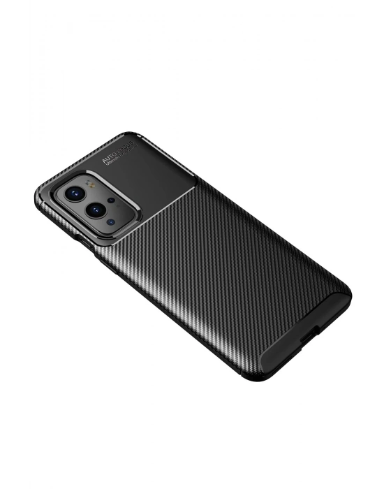 Newface One Plus 9 Pro Kılıf Auto Focus Karbon Kapak - Siyah