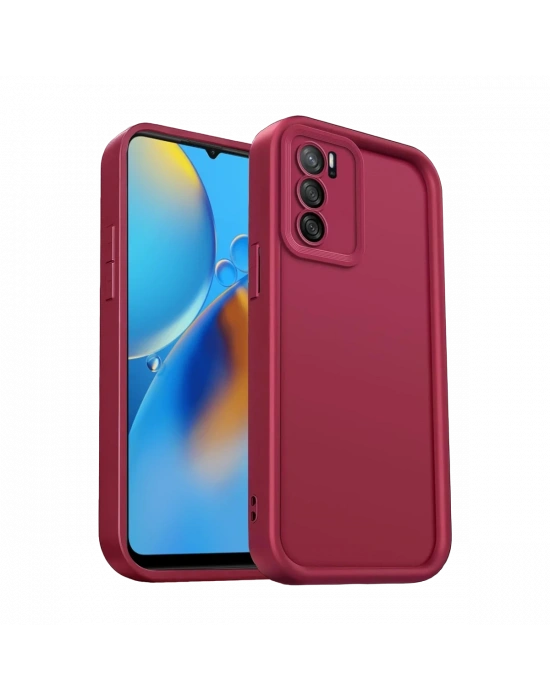 Newface Oppo A16 Kılıf Viera Silikon - Bordo