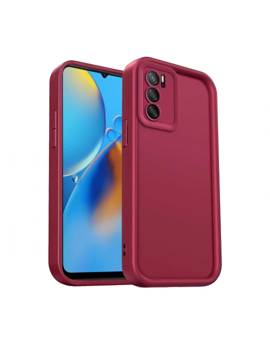 Newface Oppo A16 Kılıf Viera Silikon - Bordo