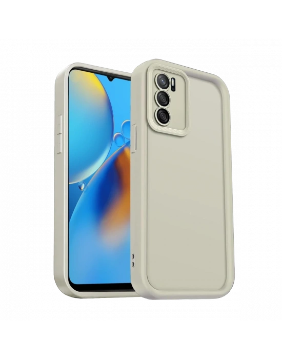 Newface Oppo A16 Kılıf Viera Silikon - Krem