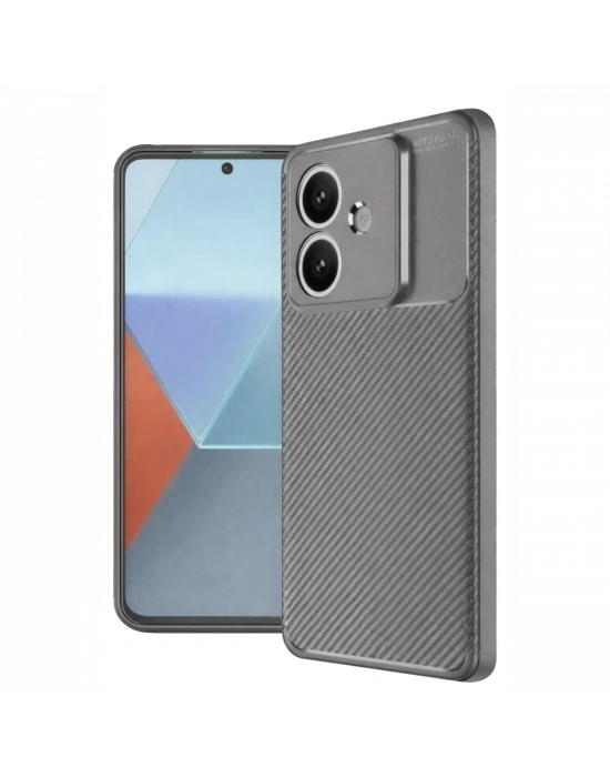 Newface Oppo A3 Kılıf Auto Focus Karbon Kapak - Gri