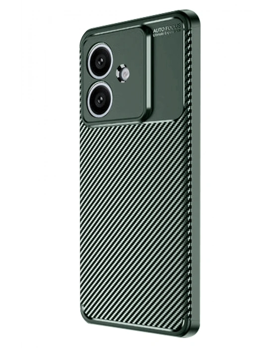 Newface Oppo A3 Kılıf Auto Focus Karbon Kapak - Koyu Yeşil