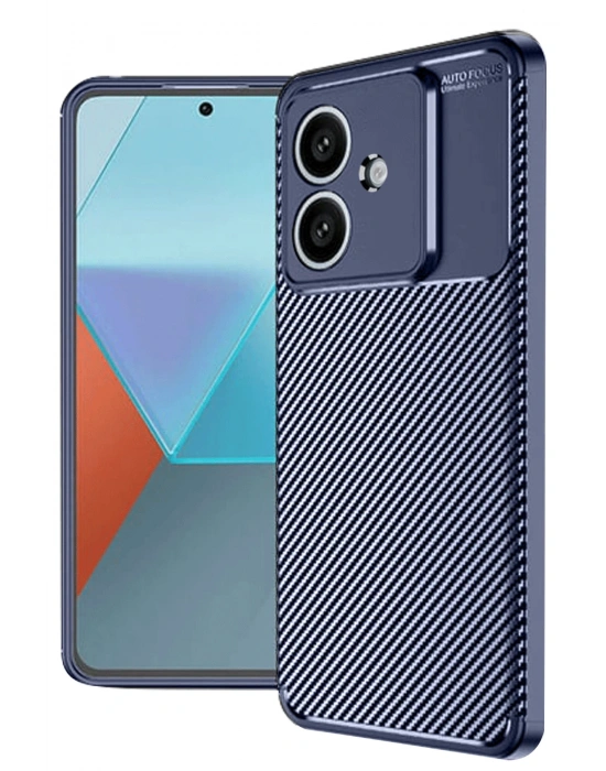 Newface Oppo A3 Kılıf Auto Focus Karbon Kapak - Lacivert