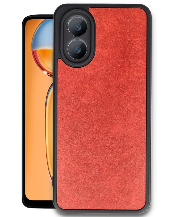 Newface Oppo A38 Kılıf Aras Deri Kapak - Kırmızı