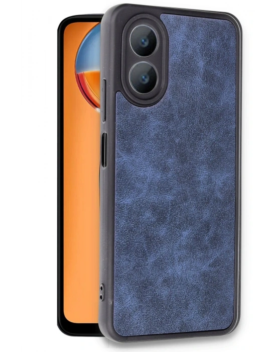 Newface Oppo A38 Kılıf Aras Deri Kapak - Lacivert