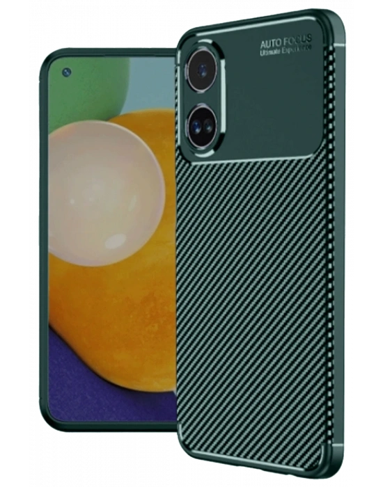 Newface Oppo A38 Kılıf Auto Focus Karbon Kapak - Koyu Yeşil