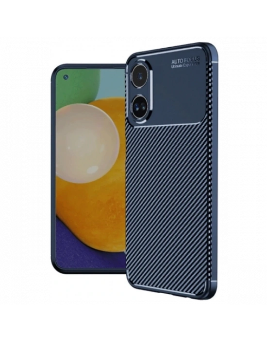 Newface Oppo A38 Kılıf Auto Focus Karbon Kapak - Lacivert