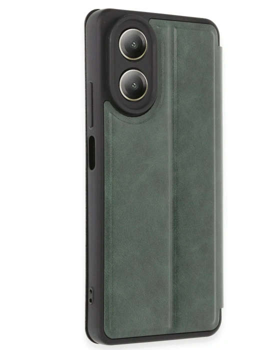 Newface Oppo A38 Kılıf Flip Cover - Koyu Yeşil
