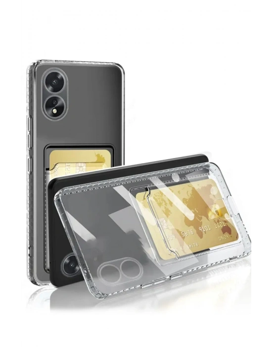 Newface Oppo A38 Kılıf Kart Şeffaf Silikon - Şeffaf