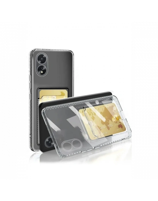 Newface Oppo A38 Kılıf Kart Şeffaf Silikon - Şeffaf