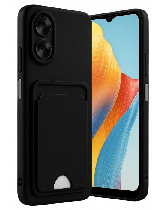 Newface Oppo A38 Kılıf Kelvin Kartvizitli Silikon - Siyah