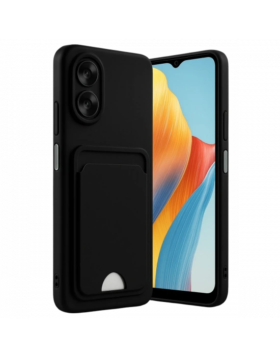 Newface Oppo A38 Kılıf Kelvin Kartvizitli Silikon - Siyah