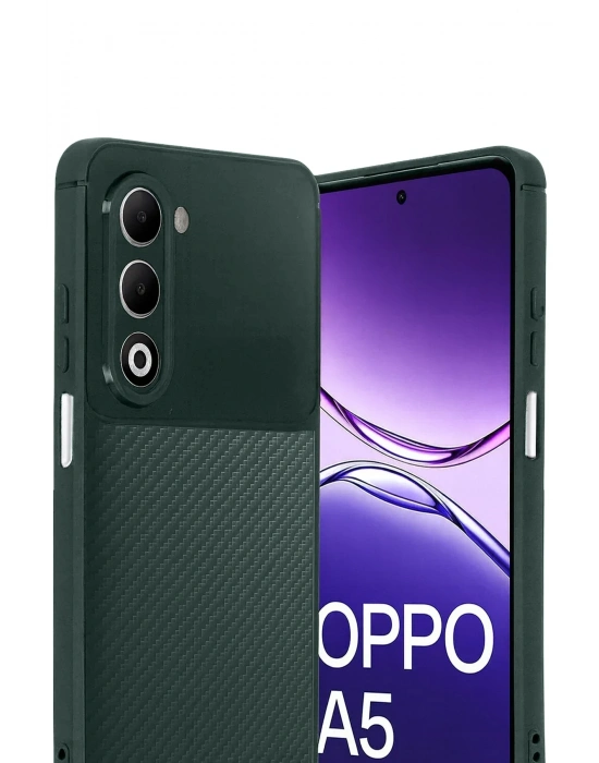 Newface Oppo A5 4G Auto Focus Karbon Kapak - Koyu Yeşil