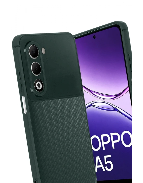Newface Oppo A5 4G Auto Focus Karbon Kapak - Koyu Yeşil
