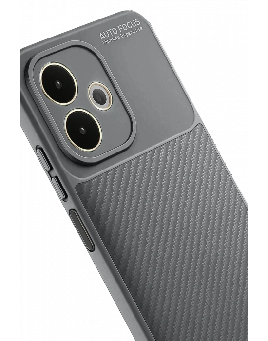 Newface Oppo A5 Pro 4G Kılıf Auto Focus Karbon Kapak - Gri