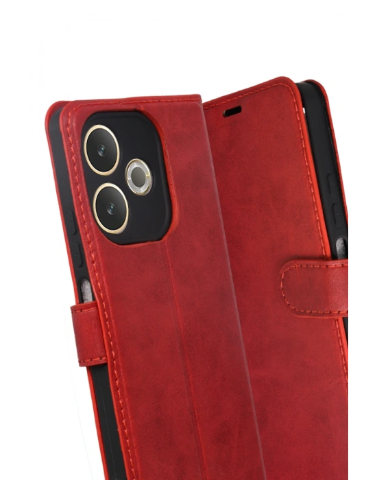 Newface Oppo A5 Pro 4G Trend S Plus Kapaklı Kılıf - Kırmızı