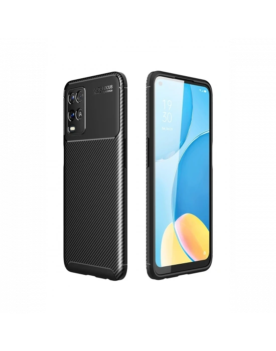 Newface Oppo A54 4G Kılıf Auto Focus Karbon Kapak - Siyah