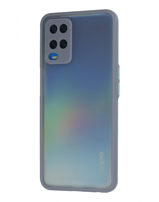 Newface Oppo A54 4G Kılıf Montreal Silikon Kapak - Gri