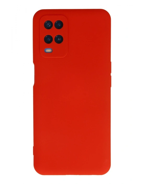 Newface Oppo A54 4G Kılıf Nano içi Kadife Silikon - Kırmızı
