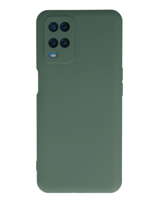 Newface Oppo A54 4G Kılıf Nano içi Kadife Silikon - Koyu Yeşil
