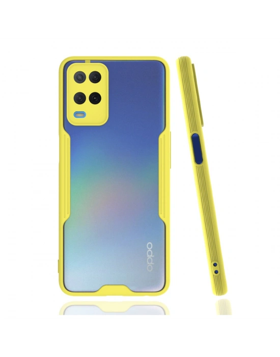 Newface Oppo A54 4G Kılıf Platin Silikon - Sarı