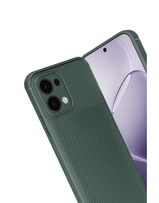 Newface Oppo A6 Pro 4G Auto Focus Karbon Kapak - Koyu Yeşil