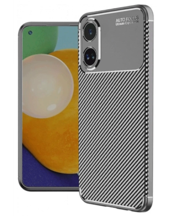 Newface Oppo A60 Kılıf Auto Focus Karbon Kapak - Gri