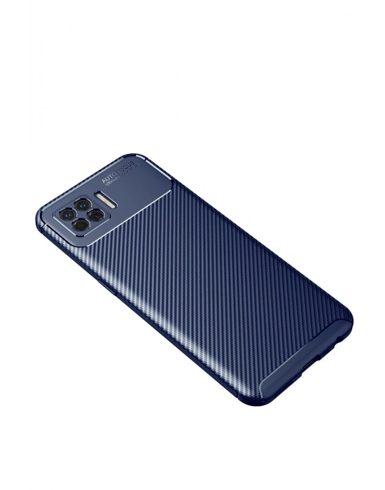 Newface Oppo A73 Kılıf Auto Focus Karbon Kapak - Lacivert