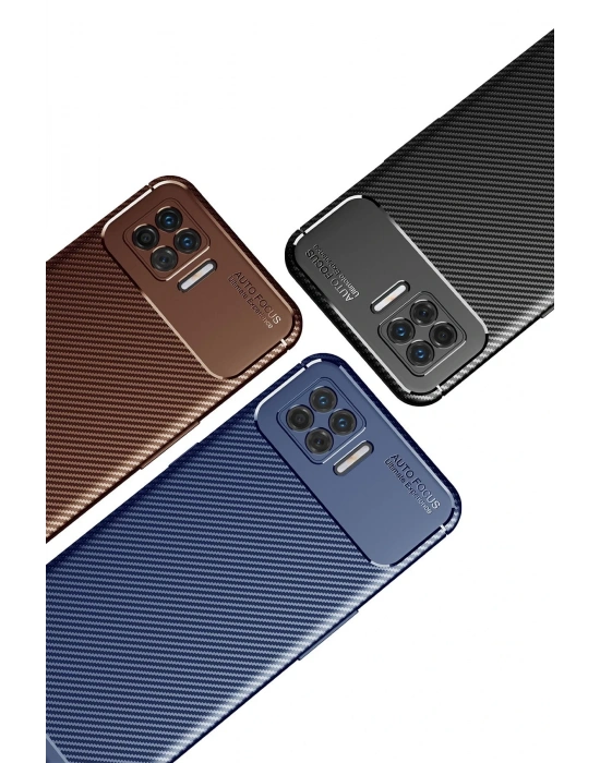 Newface Oppo A73 Kılıf Auto Focus Karbon Kapak - Lacivert