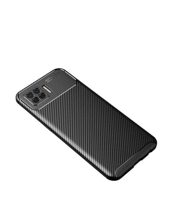 Newface Oppo A73 Kılıf Auto Focus Karbon Kapak - Siyah