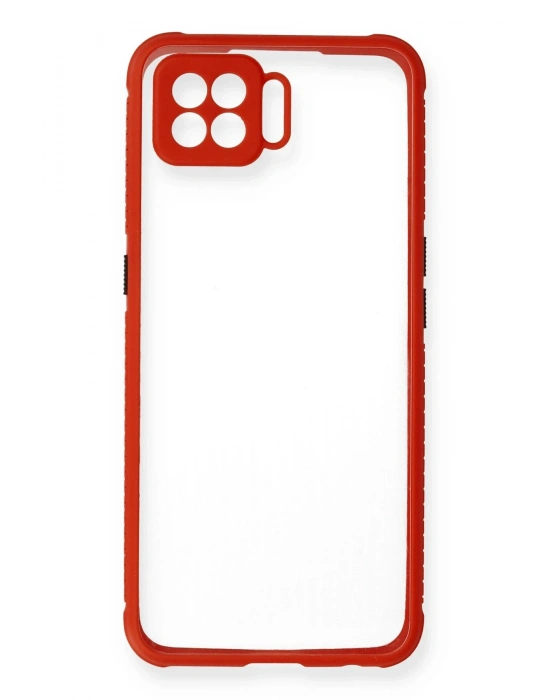 Newface Oppo A73 Kılıf Miami Şeffaf Silikon - Kırmızı