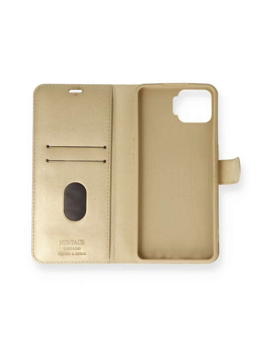 Newface Oppo A73 Kılıf Trend S Plus Kapaklı Kılıf - Gold