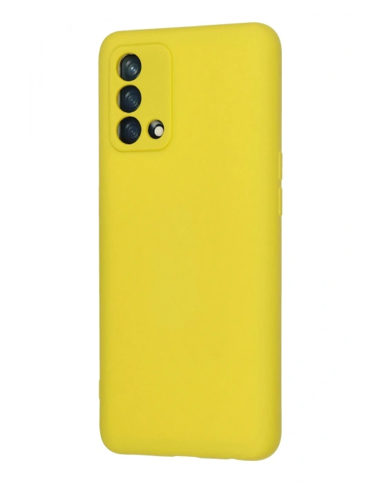 Newface Oppo A74 4G Kılıf Nano içi Kadife Silikon - Sarı