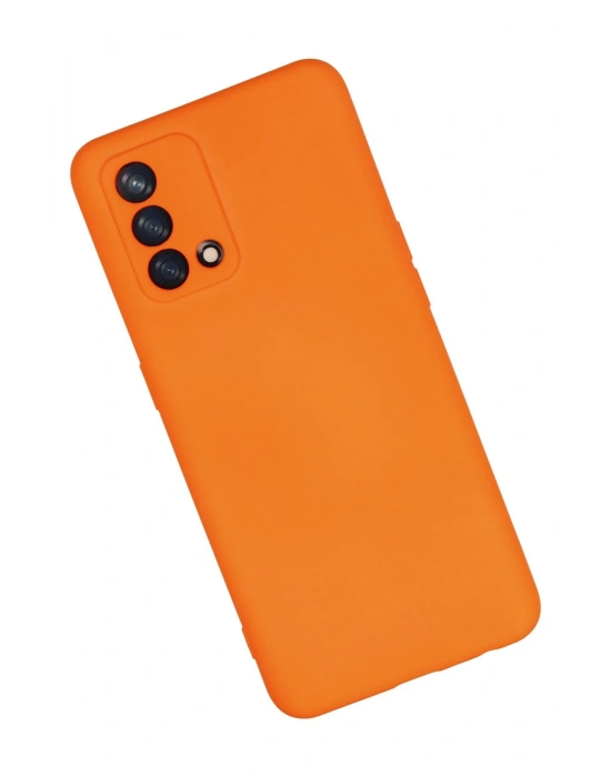 Newface Oppo A74 4G Kılıf Nano içi Kadife Silikon - Turuncu